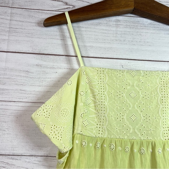 Lucky Brand Yellow Floral Doily Boho Tank Top Open Side Size XL - Picture 3 of 14